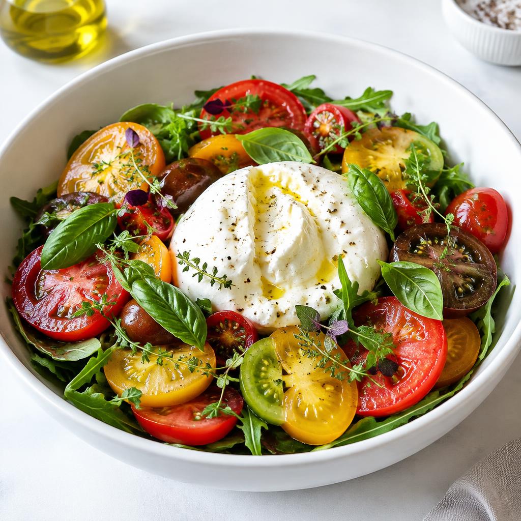 Burrata con tomates